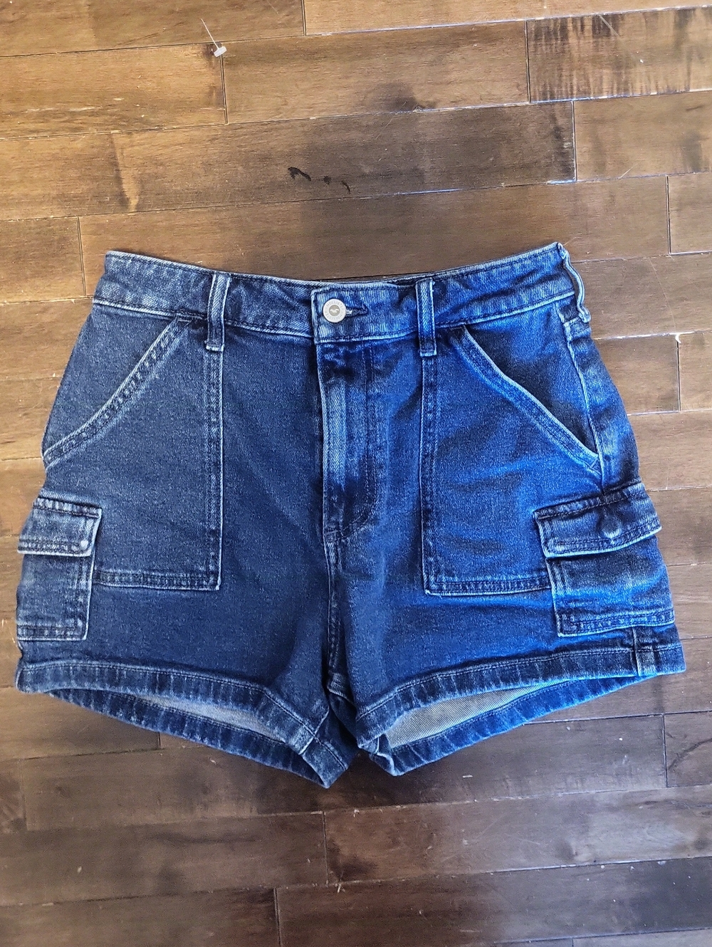 Hollister Dark Blue Denim Cargo Shorts